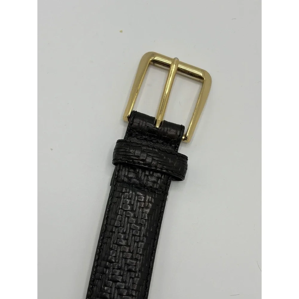canterbury‎ aniline leather belt black Size 32  Vintage Mens